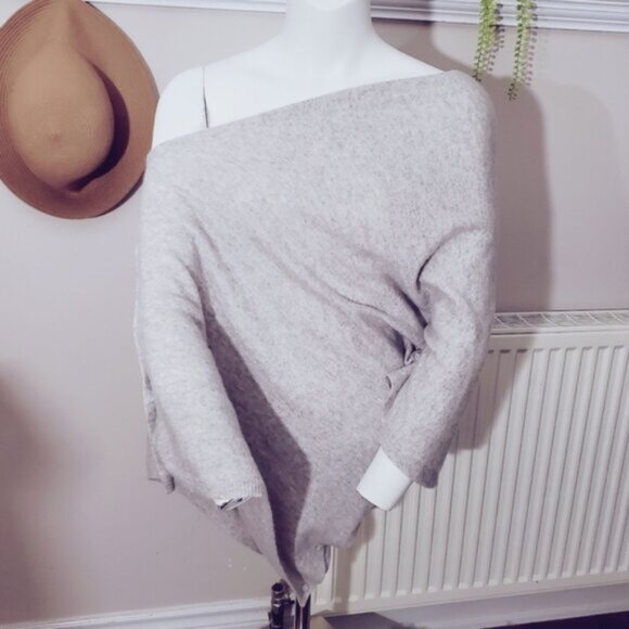 Dean & White 100٪ Premium Pure Cashmere Multi Way Two Sided Button Opening Shawl - Picture 6 of 15